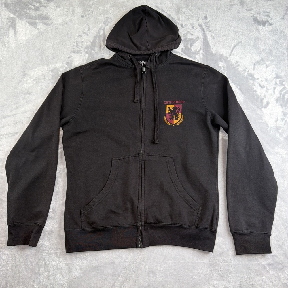 Harry Potter Hogwarts Gryffindor Quidditch Hoodie Medium Full Zip Graphic